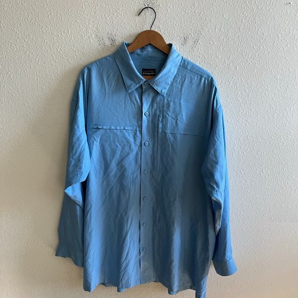 Patagonia Other - Patagonia Men's Long Sleeved Sun Stretch Blue Shirt Size XXL Style 54251…